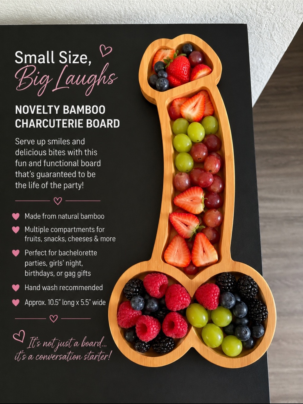 Novelty Bamboo Charcuterie Board — Natural Bamboo